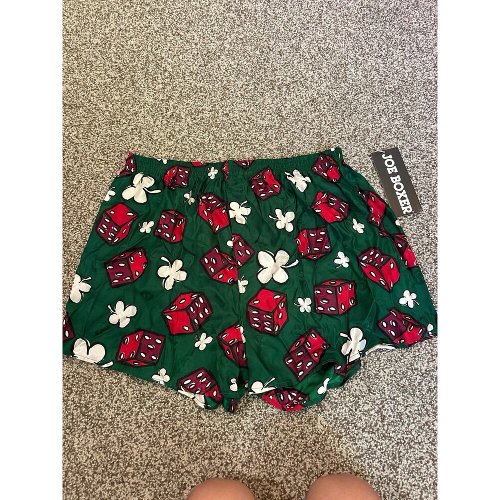 M Joe Boxer 100% Silk VTG Shorts NWT Lucky Shamrock Dice XL